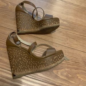 Jimmy Choo Brown Leather Platform Shoes
